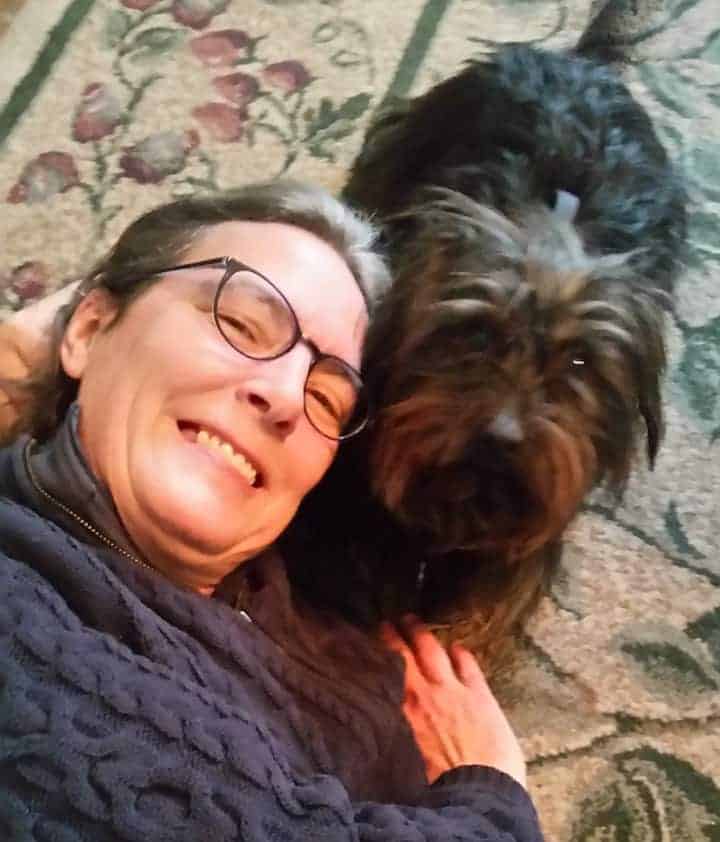 Photo of Paula (author at dogtemperament.com) and Jackson her Shih Tzu dog