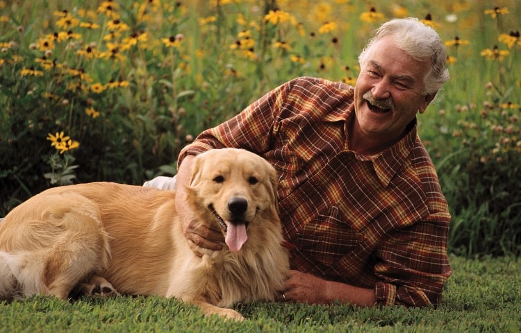 Photo of Senior Dog and Senior owner